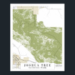 Joshua Tree National Park Retro Street Map Poster<br><div class="desc">Joshua Tree National Park Retro Street Map</div>