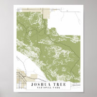 Joshua Tree National Park Retro Street Map