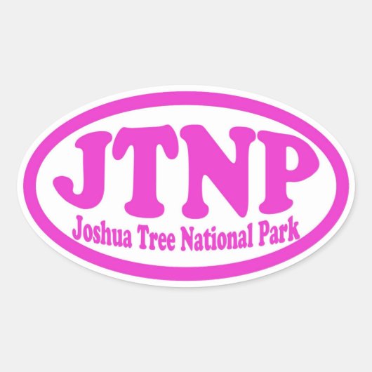 Joshua Tree National Park roze ovale sticker (Voorkant)