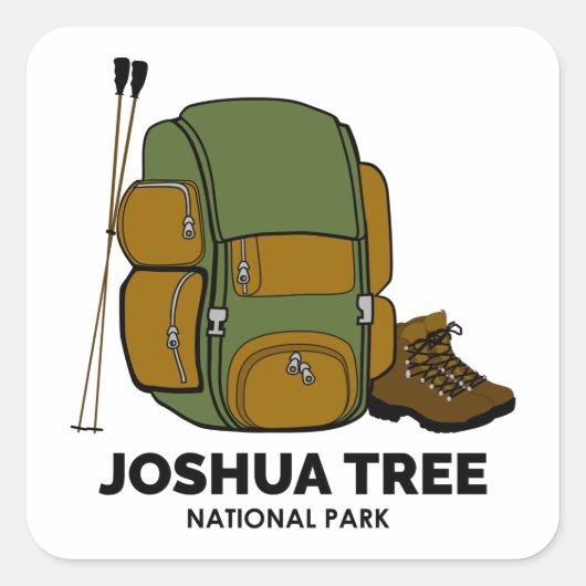 Joshua Tree National Park-rugzak Vierkante Sticker (Voorkant)