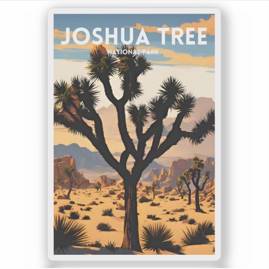 Joshua Tree National Park Traditionele Reizen Sticker (Voorkant)