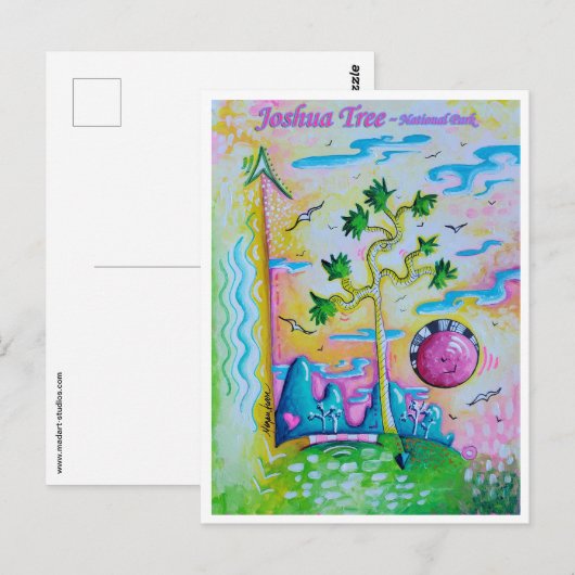 Joshua Tree National Park Travel Art Briefkaart (Voorkant / Achterkant)