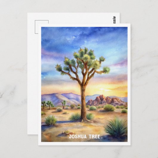 Joshua Tree National Park Waterverf schilderij Briefkaart (Voorkant / Achterkant)