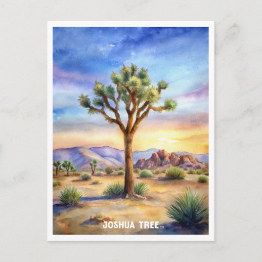 Joshua Tree National Park Waterverf schilderij Briefkaart (Voorkant)