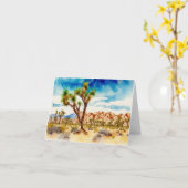 Joshua Tree National Park Waterverf Stationery Kaart (Gele Bloem)
