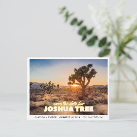 Joshua Tree National Park Wedding Save the Date Briefkaart (Staand voorkant)