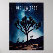 Joshua Tree Nightime Stars Cactus Poster (Voorkant)