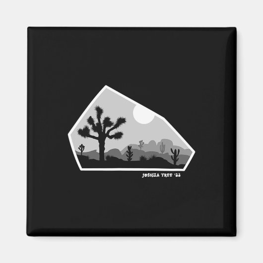 Joshua Tree Retro Boulder Donker Magneet (Voorkant)
