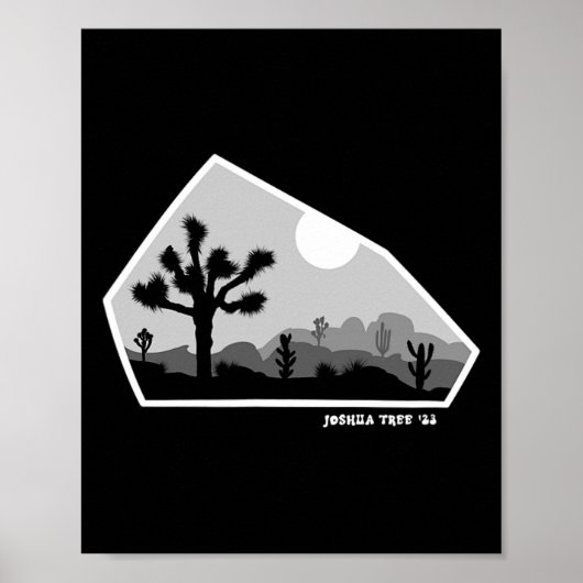 Joshua Tree Retro Boulder Donker Poster (Voorkant)