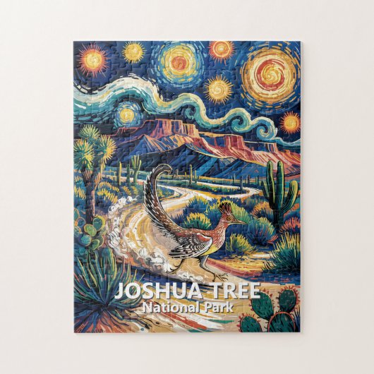 Joshua Tree Roadrunner Colorful Desert Landscape Legpuzzel (Verticaal)