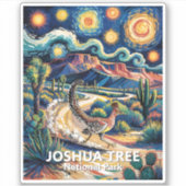 Joshua Tree Roadrunner Colorful Desert Landscape Sticker (Voorkant)