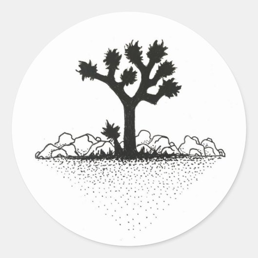 Joshua Tree Ronde Sticker (Voorkant)