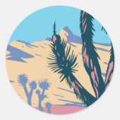 Joshua tree ronde sticker (Voorkant)