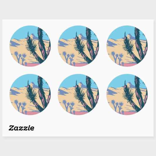 Joshua tree ronde sticker (Vel)