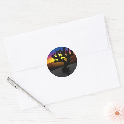 Joshua Tree Ronde Sticker (Envelop)