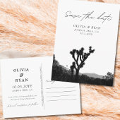 Joshua Tree Save the Date Briefkaart Zwart & Wit