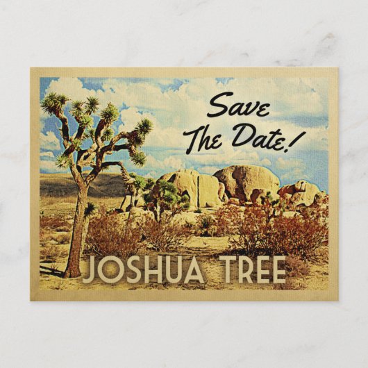 Joshua Tree Save the Date California National Park Aankondigingskaart (Voorkant)