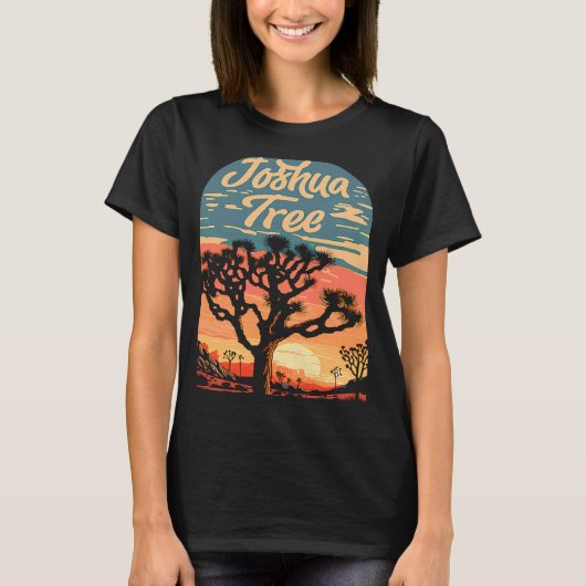 Joshua Tree Sunset Retro Classic National Park 80  T-shirt (Voorkant)