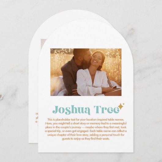 Joshua Tree-tabelnummer Kaart (Voorkant / Achterkant)
