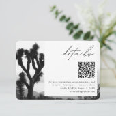 Joshua Tree trouwdetails QR-code RSVP Informatiekaartje (Staand voorkant)