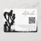 Joshua Tree trouwdetails QR-code RSVP Informatiekaartje (Voorkant)