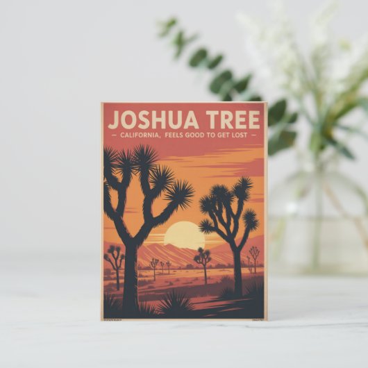 Joshua Tree Vintage Travel Poster Briefkaart (Staand voorkant)