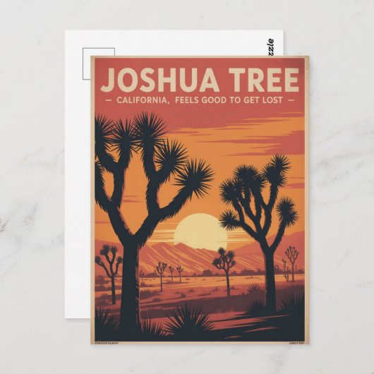 Joshua Tree Vintage Travel Poster Briefkaart (Voorkant / Achterkant)