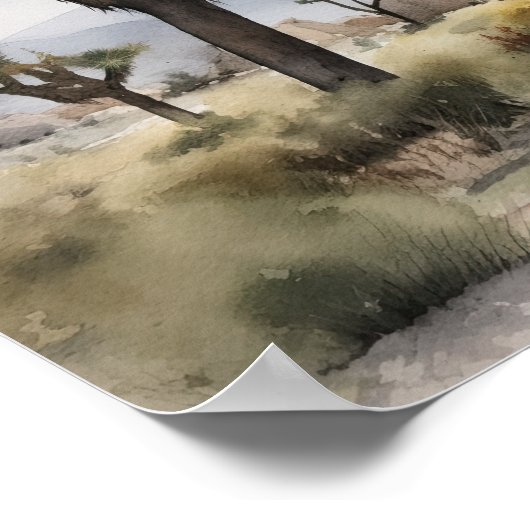 Joshua Tree Waterverf Art Print Poster (Hoek)