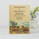 Joshua Tree Wedding Invitation California Park Kaart (Staand voorkant)