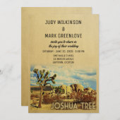 Joshua Tree Wedding Invitation California Park Kaart (Voorkant / Achterkant)