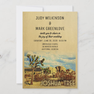Joshua Tree Wedding Invitation California Park Kaart