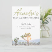 Joshua Tree Weekend Route Bachelorette Party Kaart (Staand voorkant)