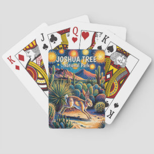 Joshua Tree Woestijn Wilde Dieren Haas Kleurig Pokerkaarten