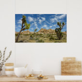 Joshua Trees en Blue Sky woestijnlandschap Poster (Keuken)