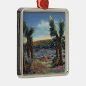 Joshua Trees en Desert Wild Flowers Uitzicht Metalen Ornament (Rechts)