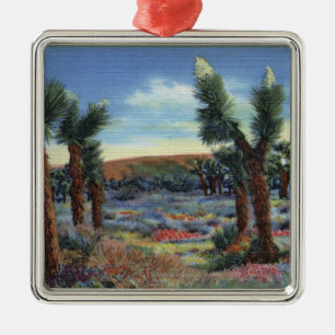 Joshua Trees en Desert Wild Flowers Uitzicht Metalen Ornament