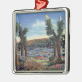 Joshua Trees en Desert Wild Flowers Uitzicht Metalen Ornament (Links)