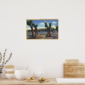 Joshua Trees en Desert Wild Flowers Uitzicht Poster (Keuken)