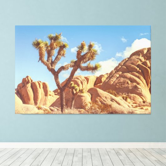 Joshua Trees Landschap met rotsformaties Canvas Afdruk (Insitu (Houten vloer))