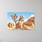 Joshua Trees Landschap met rotsformaties Canvas Afdruk (Voorkant)