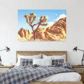 Joshua Trees Landschap met rotsformaties Canvas Afdruk (Insitu (Slaapkamer))