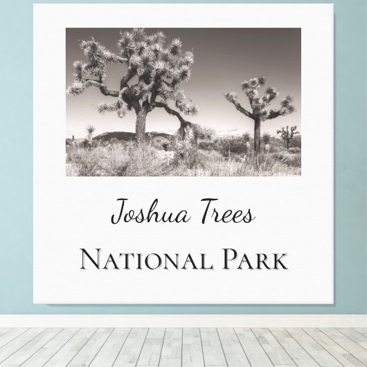 Joshua Trees Nationaal Park Canvas Afdruk (Insitu (Houten vloer))
