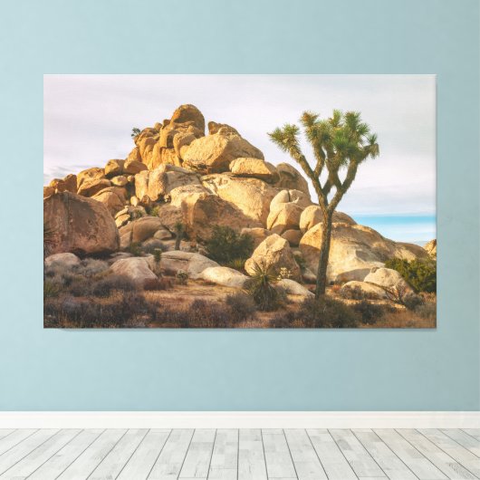 Joshua Trees Nationaal Park Canvas Afdruk (Insitu (Houten vloer))
