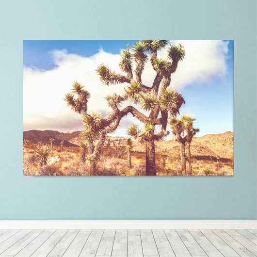 Joshua Trees Nationaal Park Canvas Afdruk (Insitu (Houten vloer))