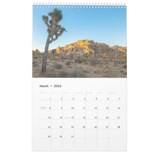 Joshua Trees National Park Landschappen landschap Kalender (Mar 2026)