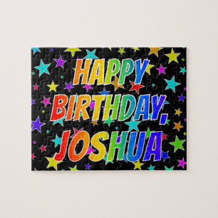 "JOSHUA" voornaam, geun "HAPPY BIRTHDAY" Legpuzzel