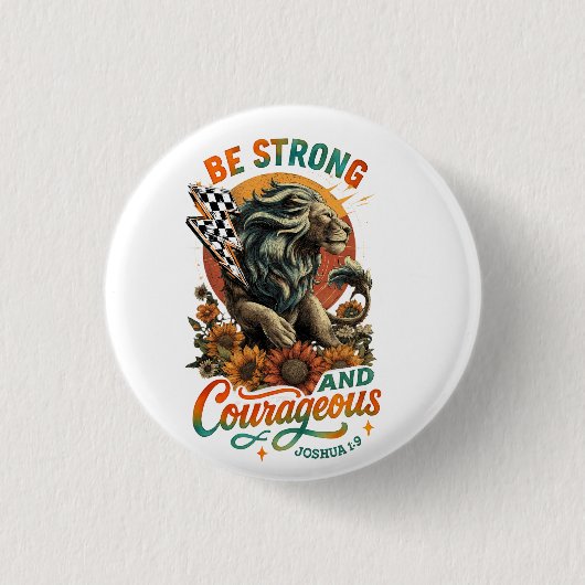 Joshus 1:9 ronde button 3,2 cm (Voorkant)