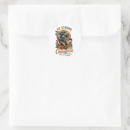 Joshus 1:9 ronde sticker (Tas)