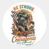 Joshus 1:9 ronde sticker (Voorkant)