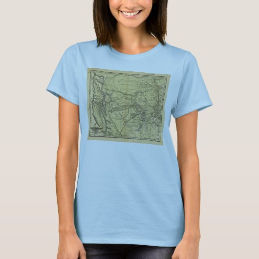 Josiah Gregg's 1844 Map of the Indian Territory T-shirt (Voorkant)